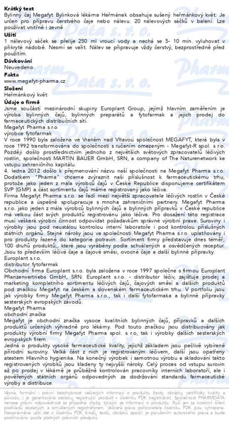 Příbalový leták - Megafyt Bylinková lékárna Heřmánek 20x1g