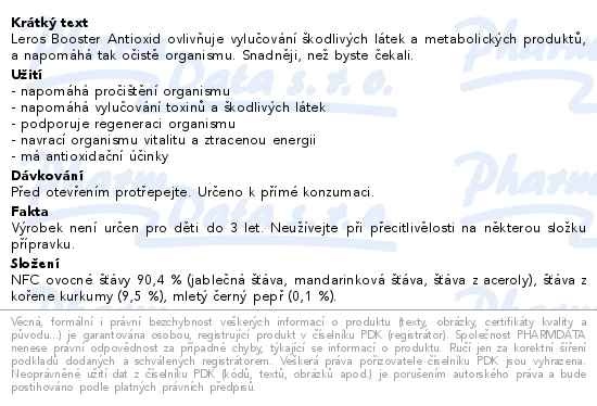 Příbalový leták - LEROS Antioxid Booster kurkuma&pepř 100ml