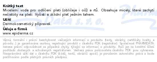 Příbalový leták - EPIDERMA bioaktivní CBD micelární voda při akné 300ml