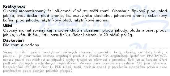 Příbalový leták - Megafyt Jahoda s aronií 20x2g