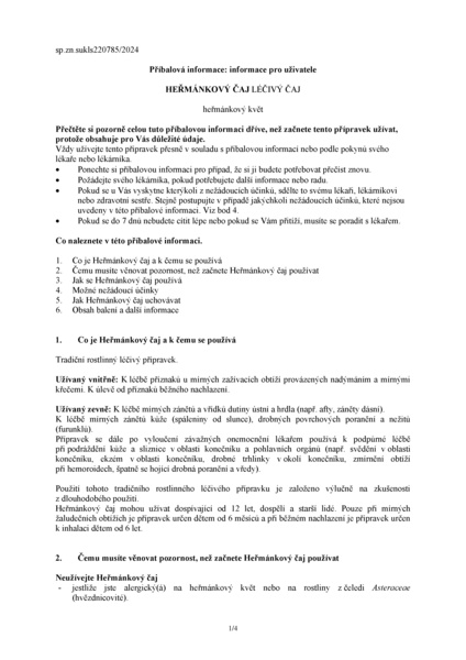 Příbalový leták (SUKL) - Megafyt Heřmánkový čaj 20 nálevových sáčků