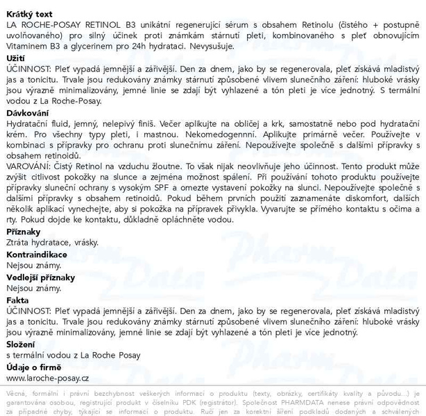 Příbalový leták - LA ROCHE-POSAY koncentrované sérum proti vráskám 30 ml