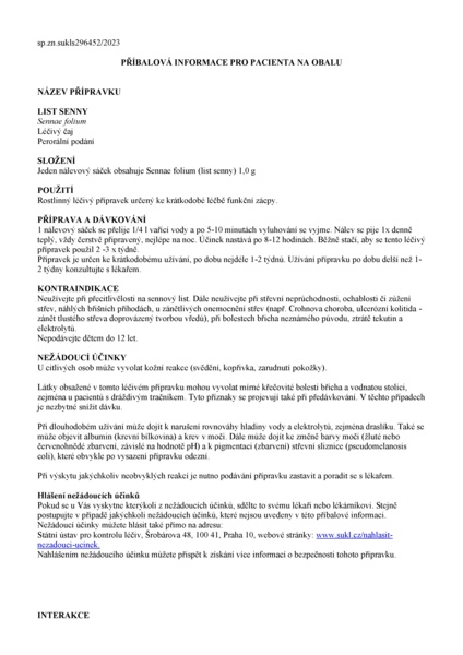 Příbalový leták (SUKL) - LEROS list Senny spc.1x40g II sypaný