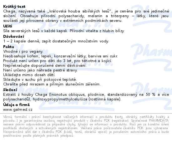 Příbalový leták - Chaga 500mg Galmed cps 90