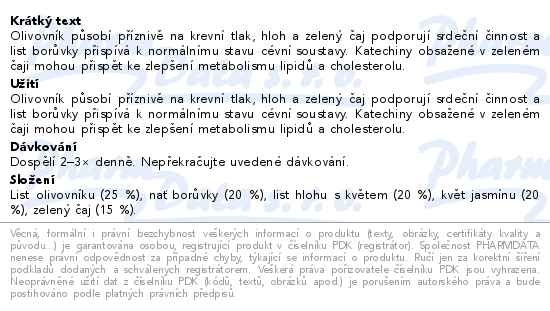 Příbalový leták - LEROS Krevní tlak 20x1.5g