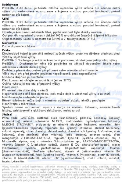Příbalový leták - PreBEBA 1 DISCHARGE 2HMO 32x90ml