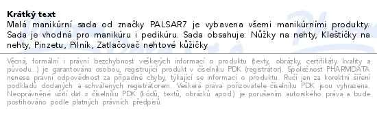 Příbalový leták - PALSAR7 Cestovní manikúrní sada 5 dílná černá