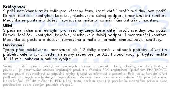 Příbalový leták - Dr.Popov Čaj Klidná menstruace 20x1.5g