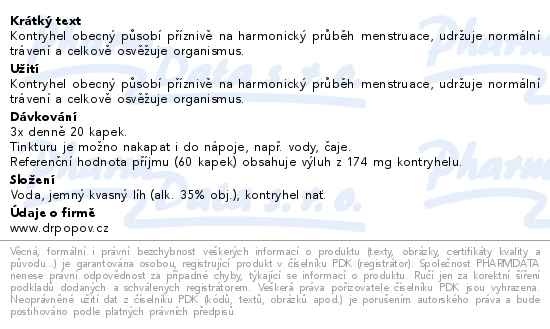Příbalový leták - Dr.Popov Kapky bylinné Kontryhel obecný 50ml