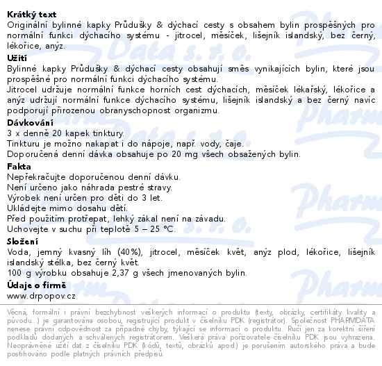 Příbalový leták - Dr.Popov Kapky bylinné Průdušky-dýchací cesty 50ml