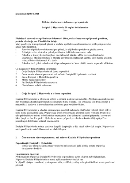 Příbalový leták (SUKL) - Excipial U Hydrolotio 20mg/ml drm.eml.200ml