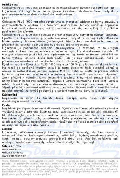 Příbalový leták - Colonutrin PLUS 1000mg tbl.30