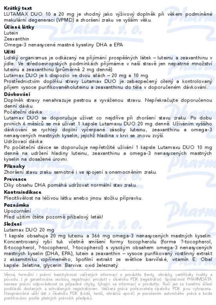 Příbalový leták - Lutamax DUO 20mg 30 kapslí