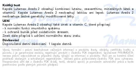 Příbalový leták - Lutamax Areds 2 30 kapslí