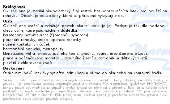 Příbalový leták - OKUZELL one oční kapky 10 ml
