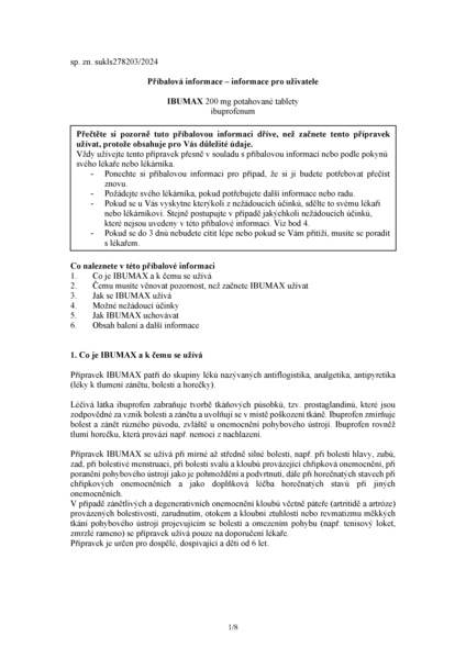 Příbalový leták (SUKL) - Ibumax 200mg 30 potahovaných talet