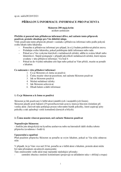 Příbalový leták (SUKL) - Skinoren 200mg/g crm.30g