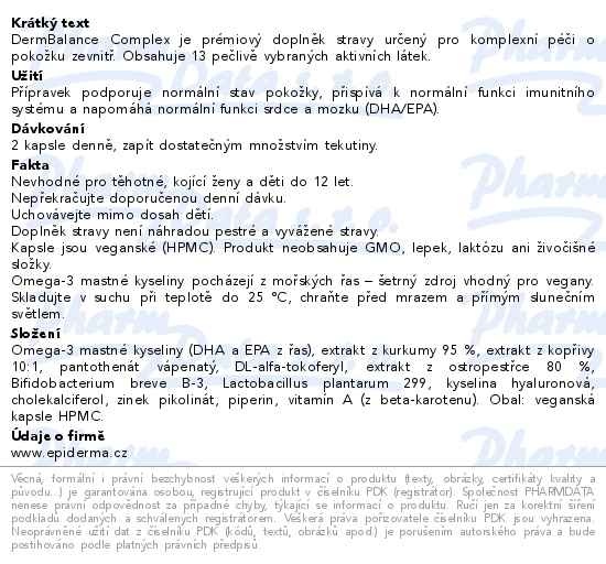 Příbalový leták - EPIDERMA Derm Balance Complex 90 kapslí