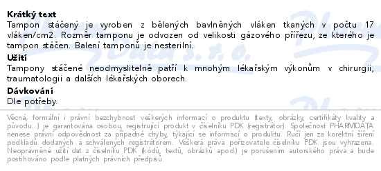 Příbalový leták - LINON tampon stáčený nesterilní 20x19cm 100ks