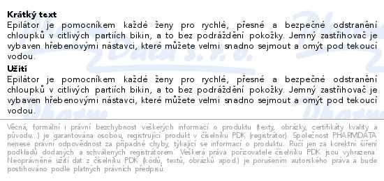 Příbalový leták - Braun Silképil zastřihovač 3v1 růžový