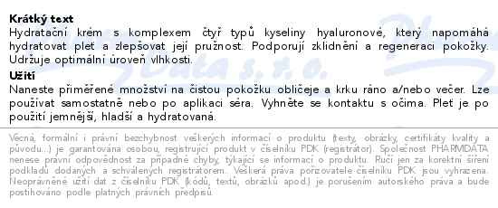 Příbalový leták - SKINDERMA Hyal-4 Cream 50ml