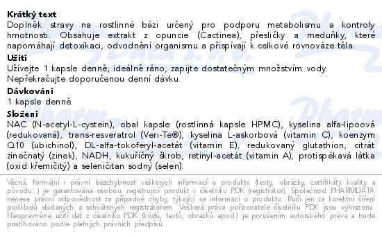 Příbalový leták - SKINDERMA Antiox 30 kapslí