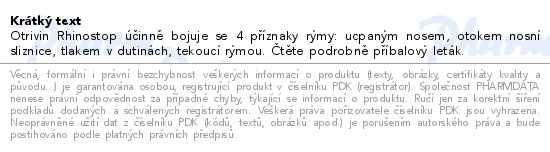 Příbalový leták - Otrivin Rhinostop 0.5mg+0.6mg/ml nosní sprej 10ml