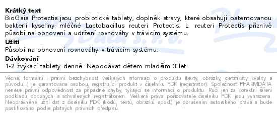 Příbalový leták - BioGaia ProTectis 30 tablet