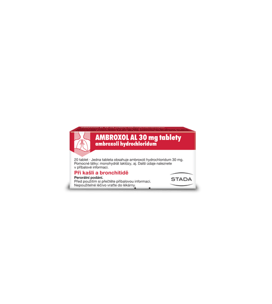 Ambroxol AL 30mg_tablety_20_Stada (external)_BOX_CZE_3D_FACE+TOP