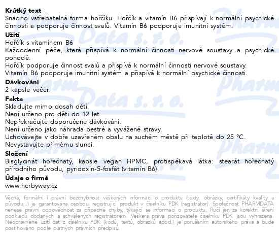 Příbalový leták - Herbyway Magnesium bisglycinát 1 900 mg 60 kapslí