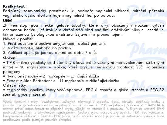 Příbalový leták - Femistop měkké vaginální tobolky 10ks