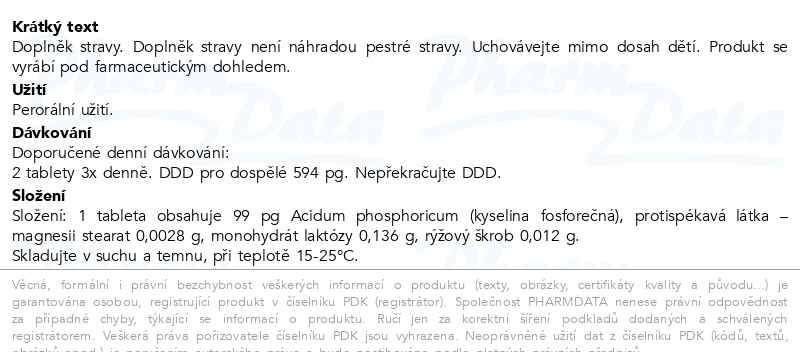 Příbalový leták - Acidum phosphoricum AKH 60 tablet