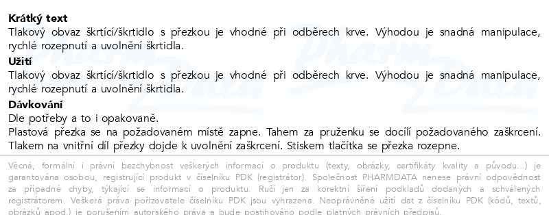 Příbalový leták - Tlakový obvaz škrtící se sponou Steriwund
