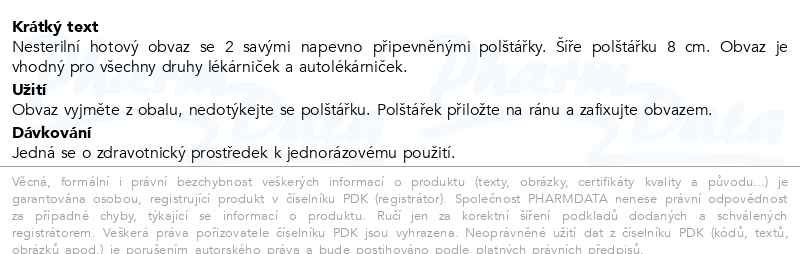 Příbalový leták - Obvaz hotový se 2 polštářky nesterilní Steriwund