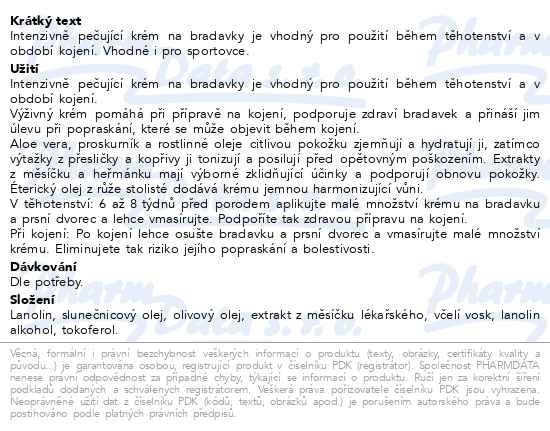 Příbalový leták - WELEDA Balzám na bradavky 25g