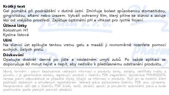 Příbalový leták - EUTROSIS ORO gel 20ml