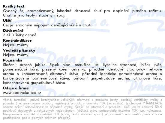 Příbalový leták - Apotheke Limetka a grep čaj 20x2g