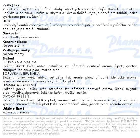 Příbalový leták - Apotheke Ovocný koktejl čaj.směsi 4v1 20x2g