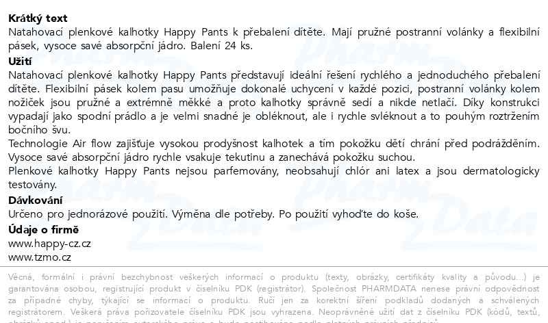 Příbalový leták - Happy Pants Maxi plenkové kalhotky 24ks