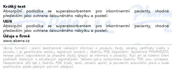 Příbalový leták - Inkont.podl.Abri Soft Superdry 60x90cm 30ks