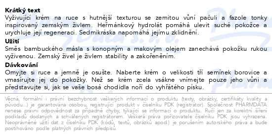 Příbalový leták - LEROS živel Země krém na ruce 30ml