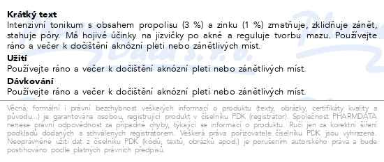 Příbalový leták - ESTHEDERM Propolis+Zinc serum-lotion 130