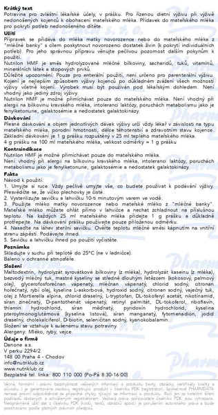 Příbalový leták - Nutrilon Human Milk Fortifier 200g