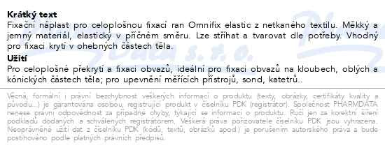 Příbalový leták - Náplast Omnifix elastic 10cmx2m 1ks