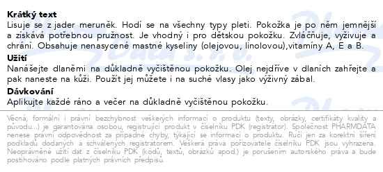Příbalový leták - Allskin Meruňkový olej 100ml