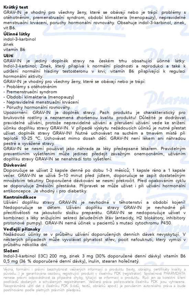 Příbalový leták - GRAV-IN otěhotnění-premen.syndr.-menopauza cps.120