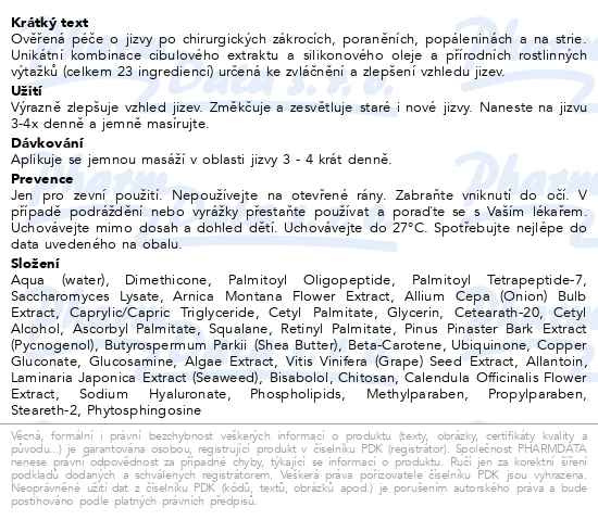 Příbalový leták - Scar Esthetique krém na jizvy 10ml