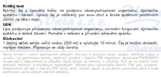 Příbalový leták - LEROS Lípa 20x1.5g