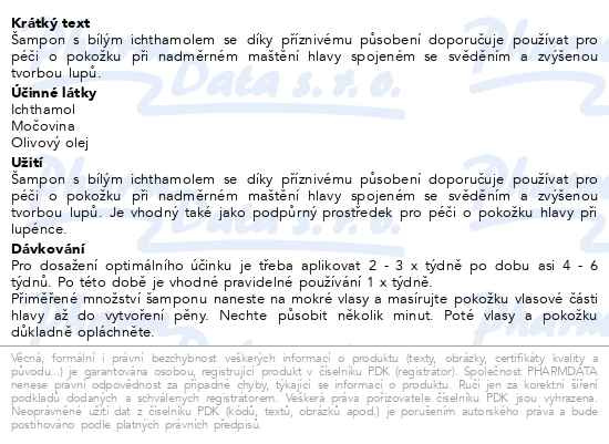 Příbalový leták - Ichthyo Care šampon proti lupům 3% NEW 200ml