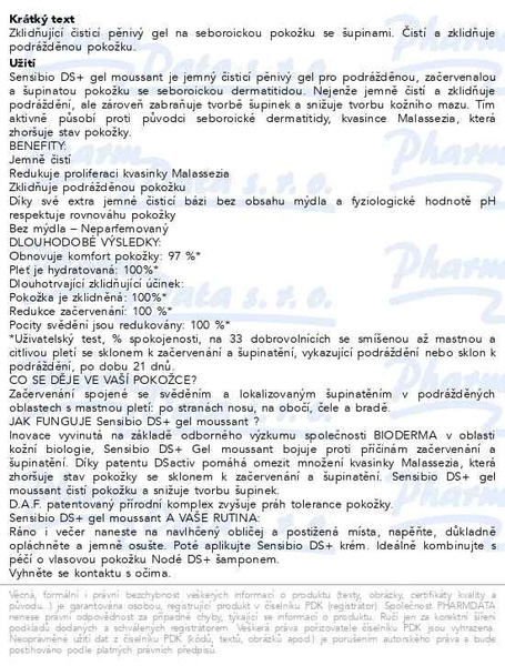 Příbalový leták - BIODERMA Sensibio DS+ Gel moussant 200ml